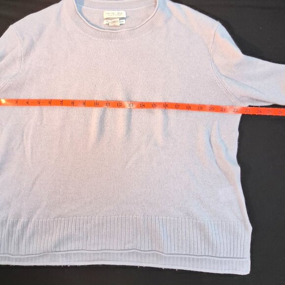 Rachel Zoe 100% 2-ply cashmere sweater light blue with rolled neck size XL EUC - Picture 8 of 10